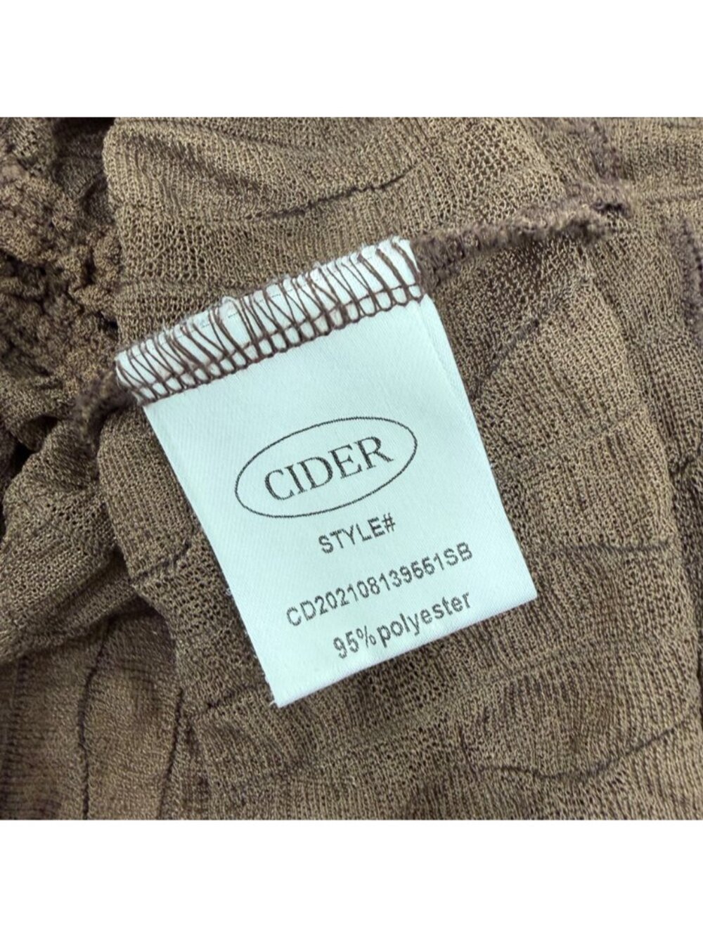 Cider Brown Sheer Ruched Button-Up Tie Front Crop Top Size M - Picture 3 of 10